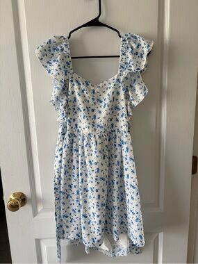 Francesca’s blue floral dress